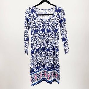 Lilly Pulitzer Ocean Ridge Dress Elephant Print Tropical Pattern Size Medium